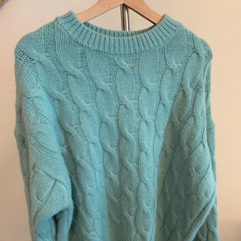 Oversize Korean brand green sweater